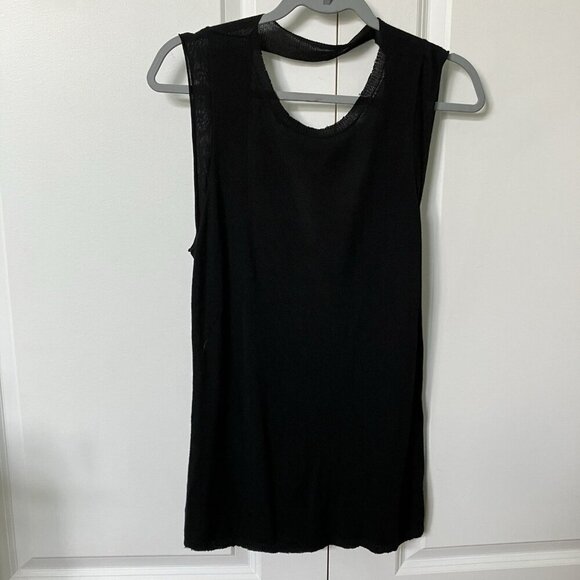 Zadig & Voltaire Knit Tank Womens M Black Open Back Carmen Top Goth Grunge - Picture 1 of 8